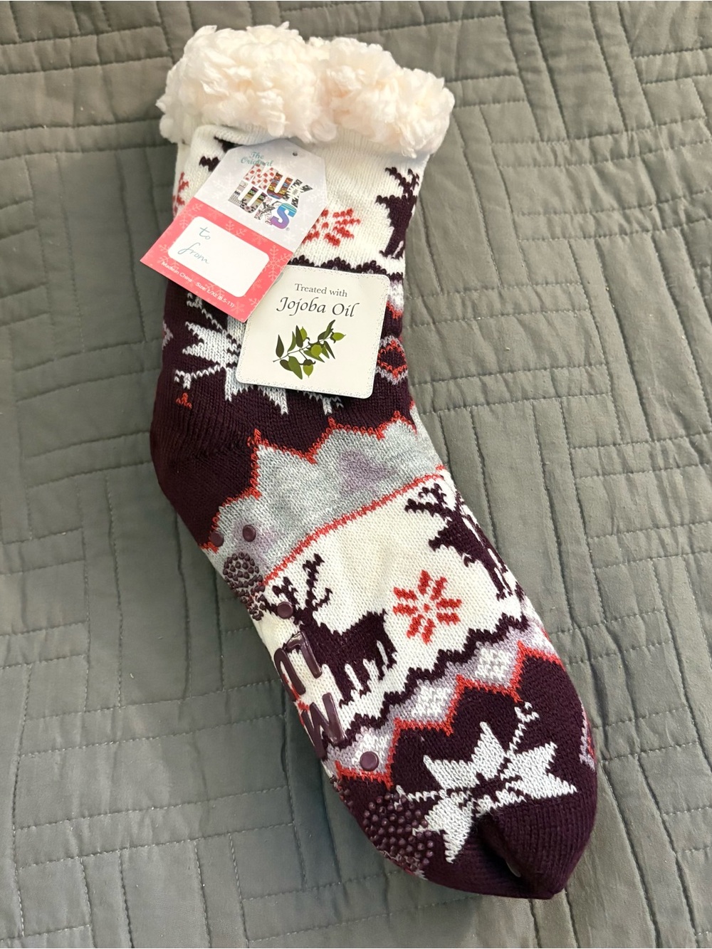 NWT MUK LUKS Womens Cabin Socks Nordic Purple